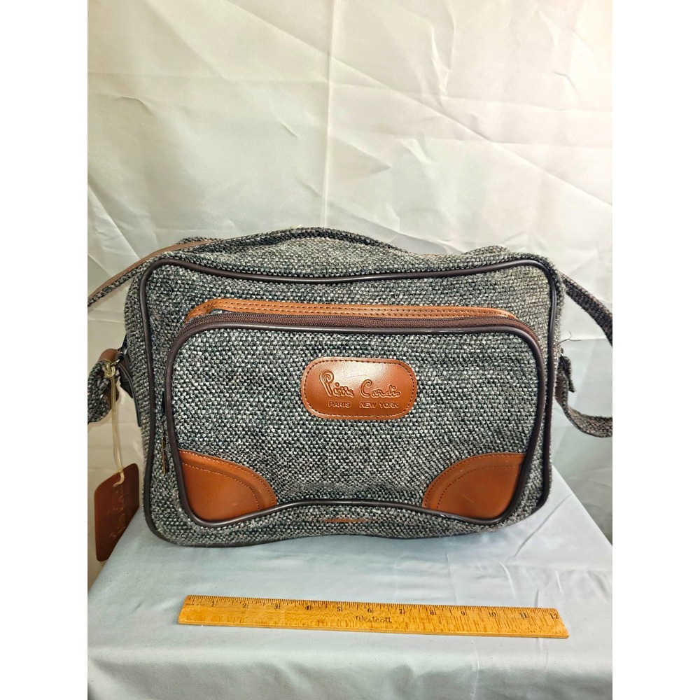 VintagPierre Cardin Gray/Brown Shoulder Bag, Mixed HW, Charm